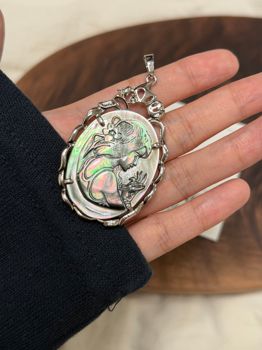 黑貝雕刻大吊墜