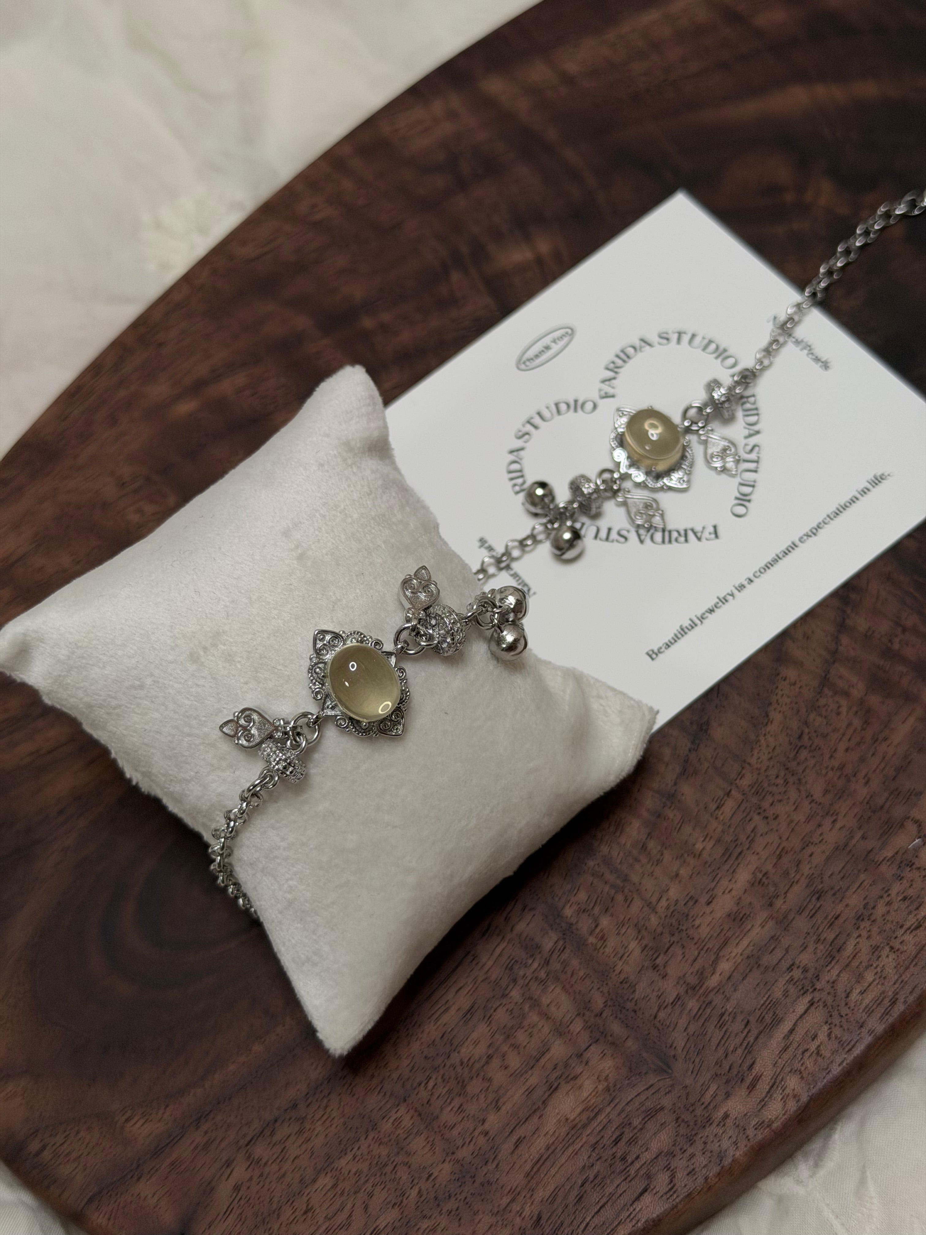 蛋面黃水晶鈴鐺手鏈