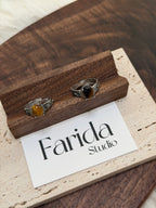 雕刻戒壁黃虎眼石戒指