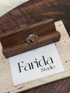 做舊工藝黃虎眼戒指