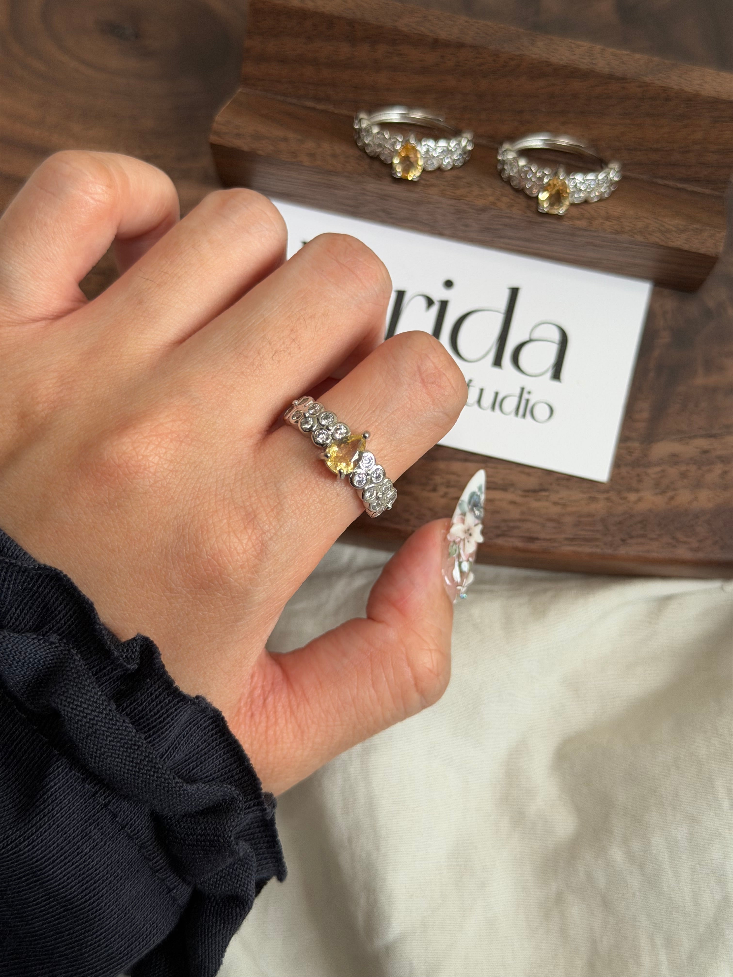 設計款黃水晶戒指