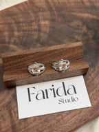 鏤空方切白水晶戒指