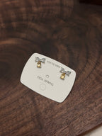 蝴蝶結水晶耳環