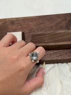 白水晶波波戒指