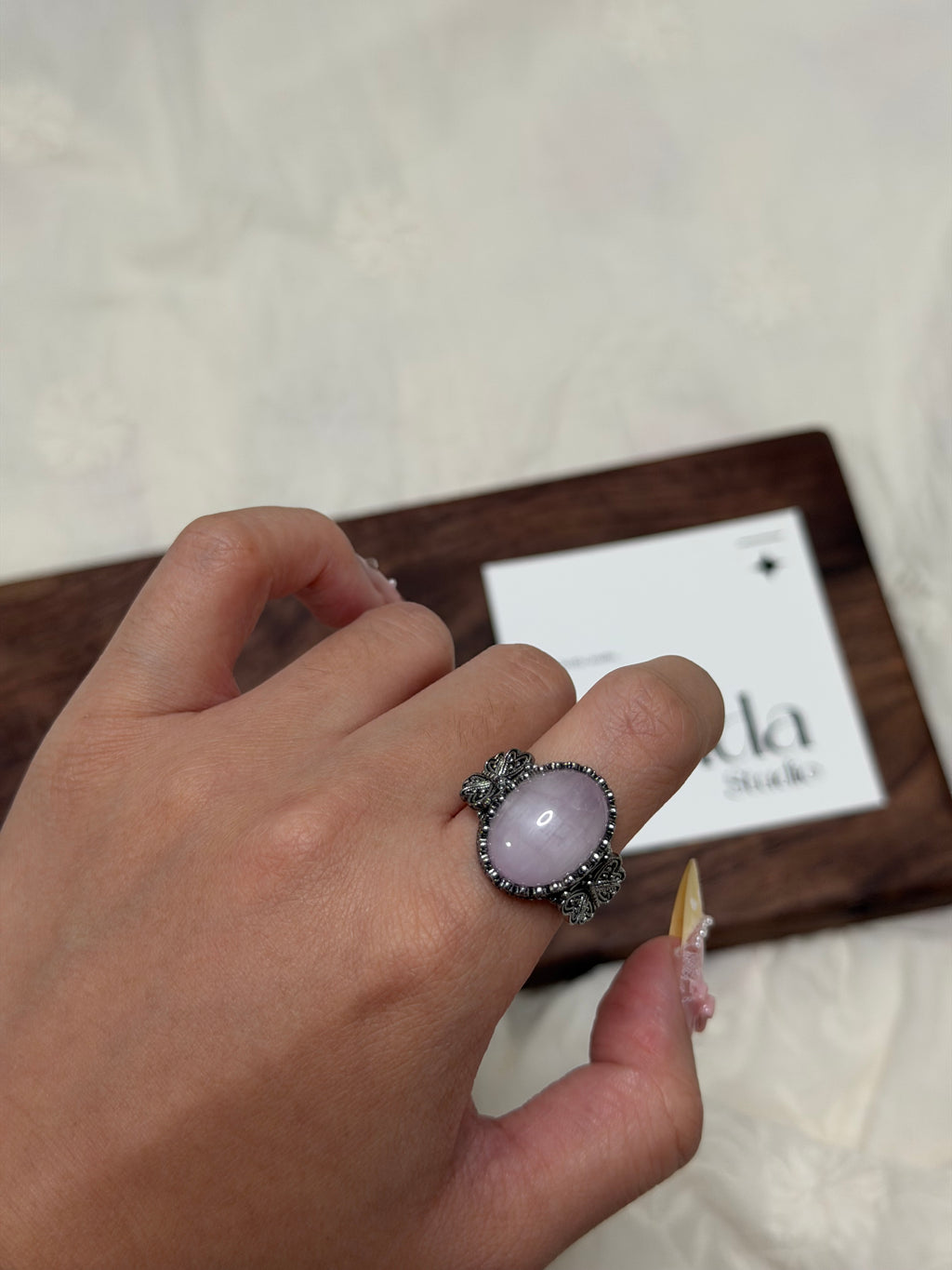 做舊紫鋰輝戒指