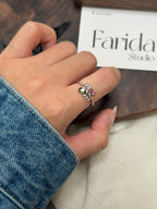 S925雙色碧璽戒指