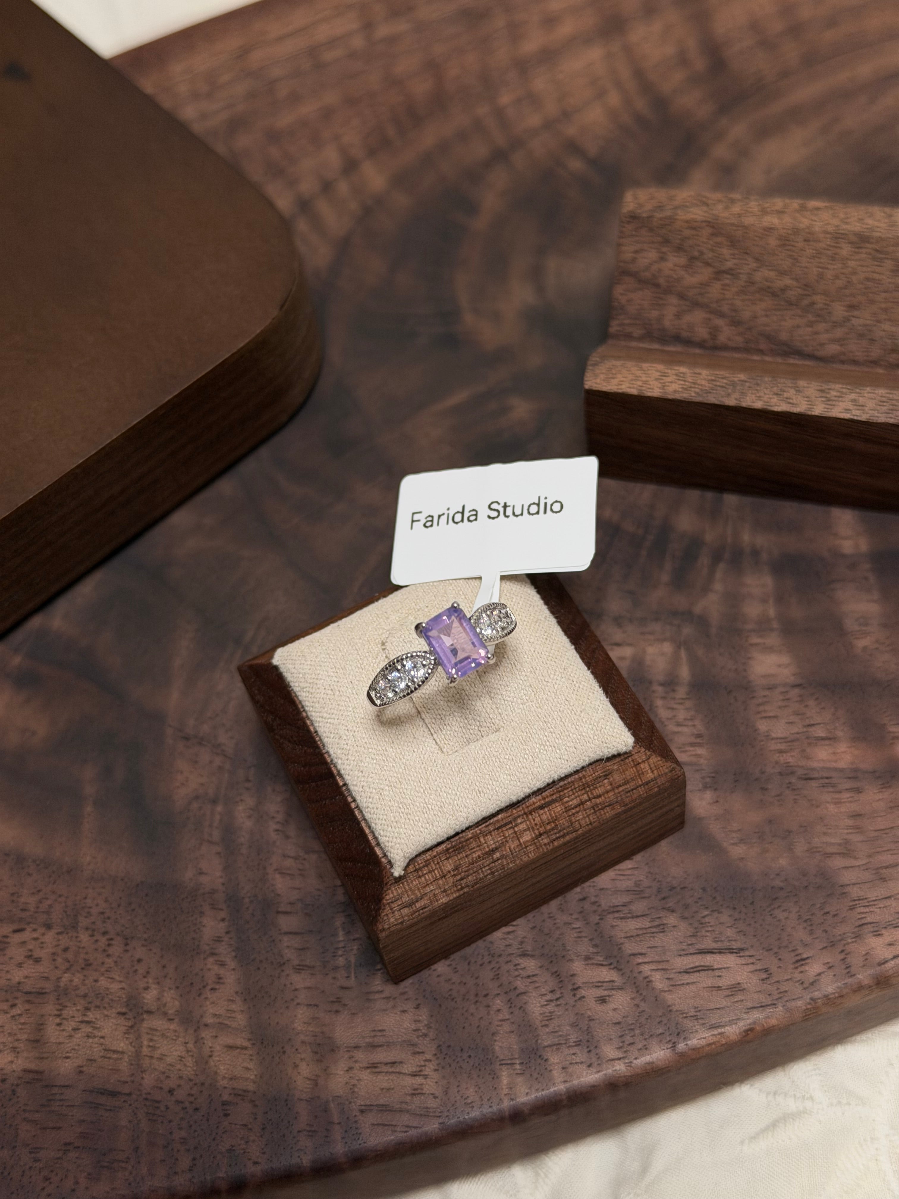 純銀紫玉晶阿斯切戒指