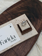 花托珍珠戒指（灰）