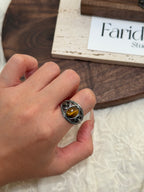 復古黃虎眼戒指