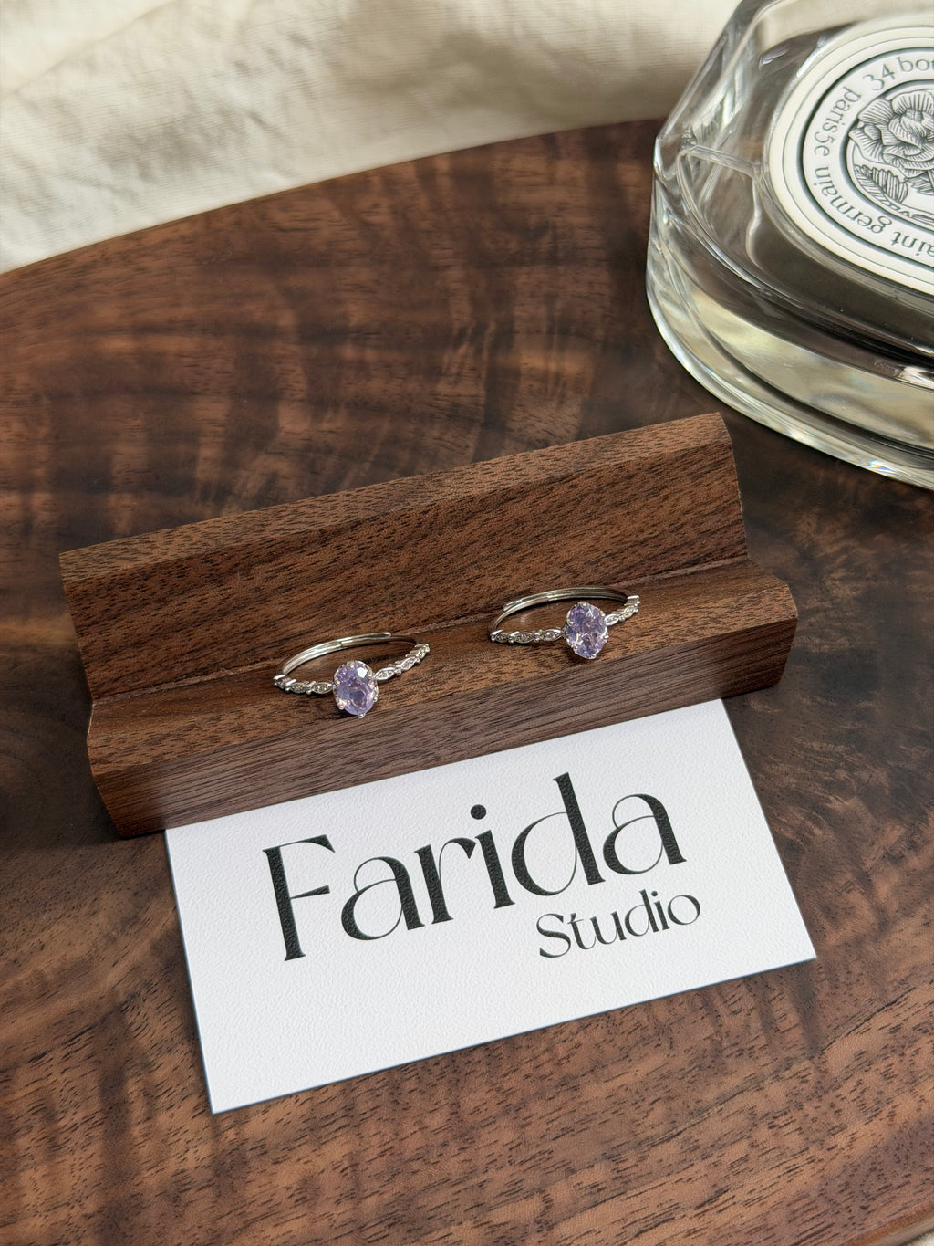 S925精緻紫玉晶小戒指