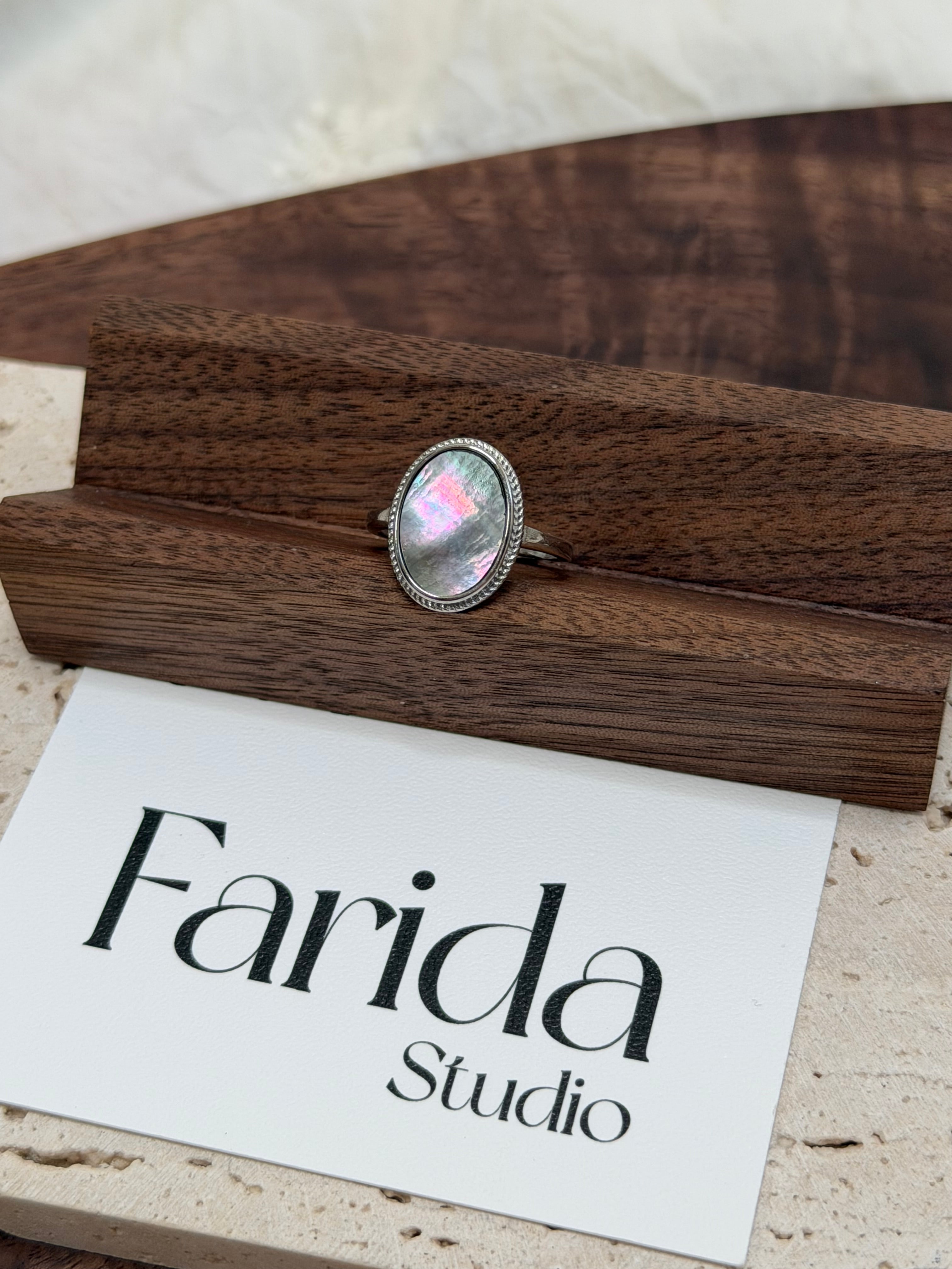 黑貝母鈦鋼戒指