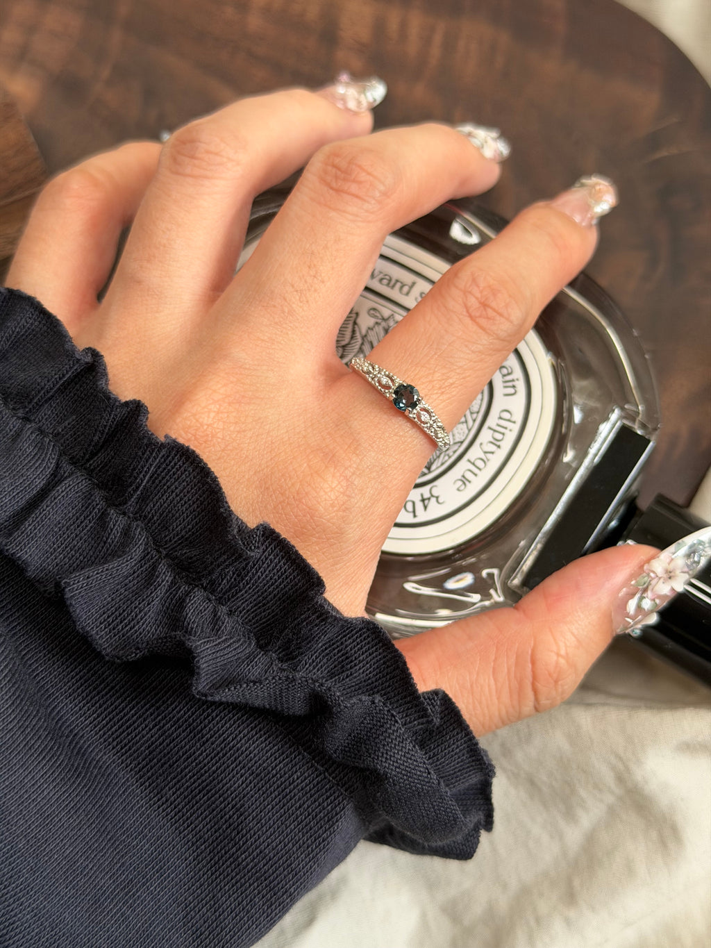 S925倫敦藍托帕戒指