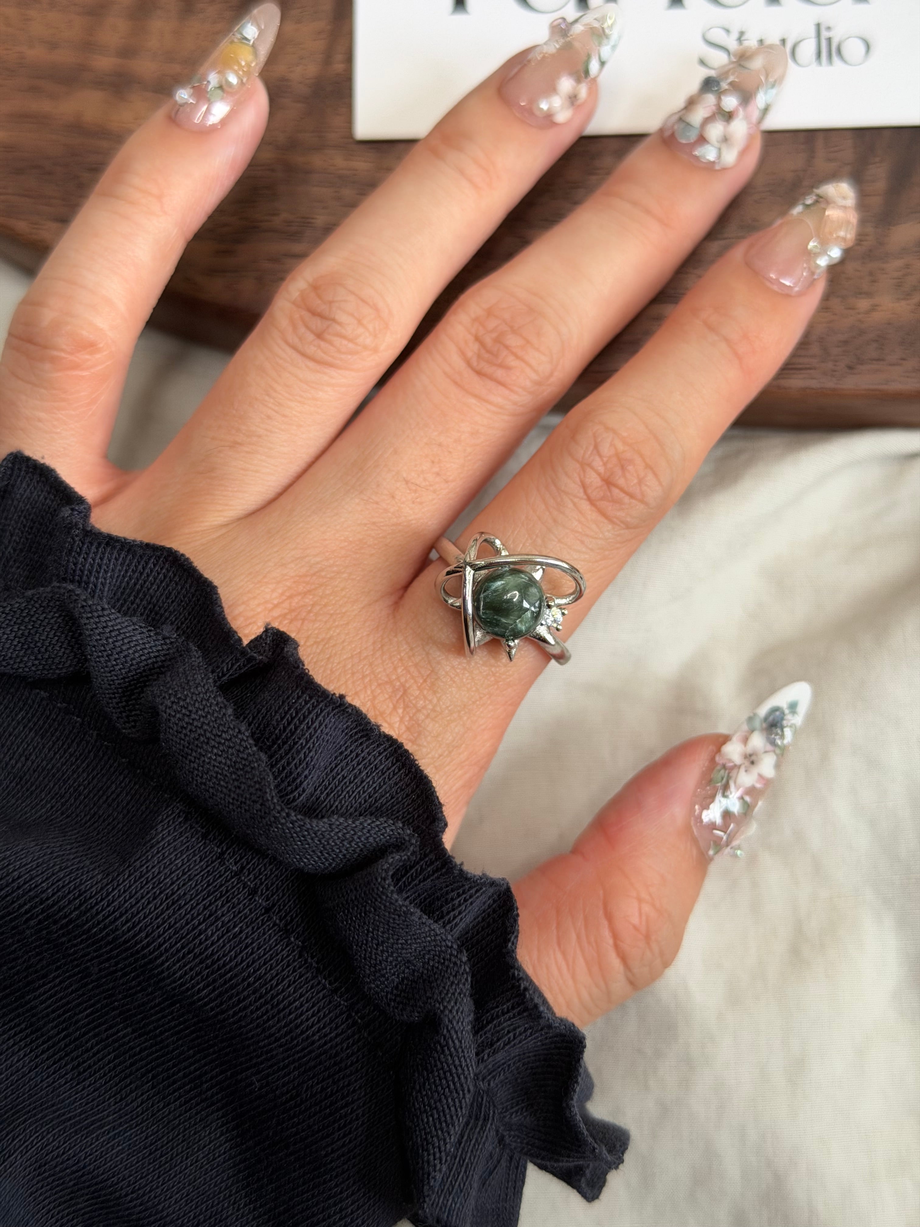 星球款綠龍晶戒指