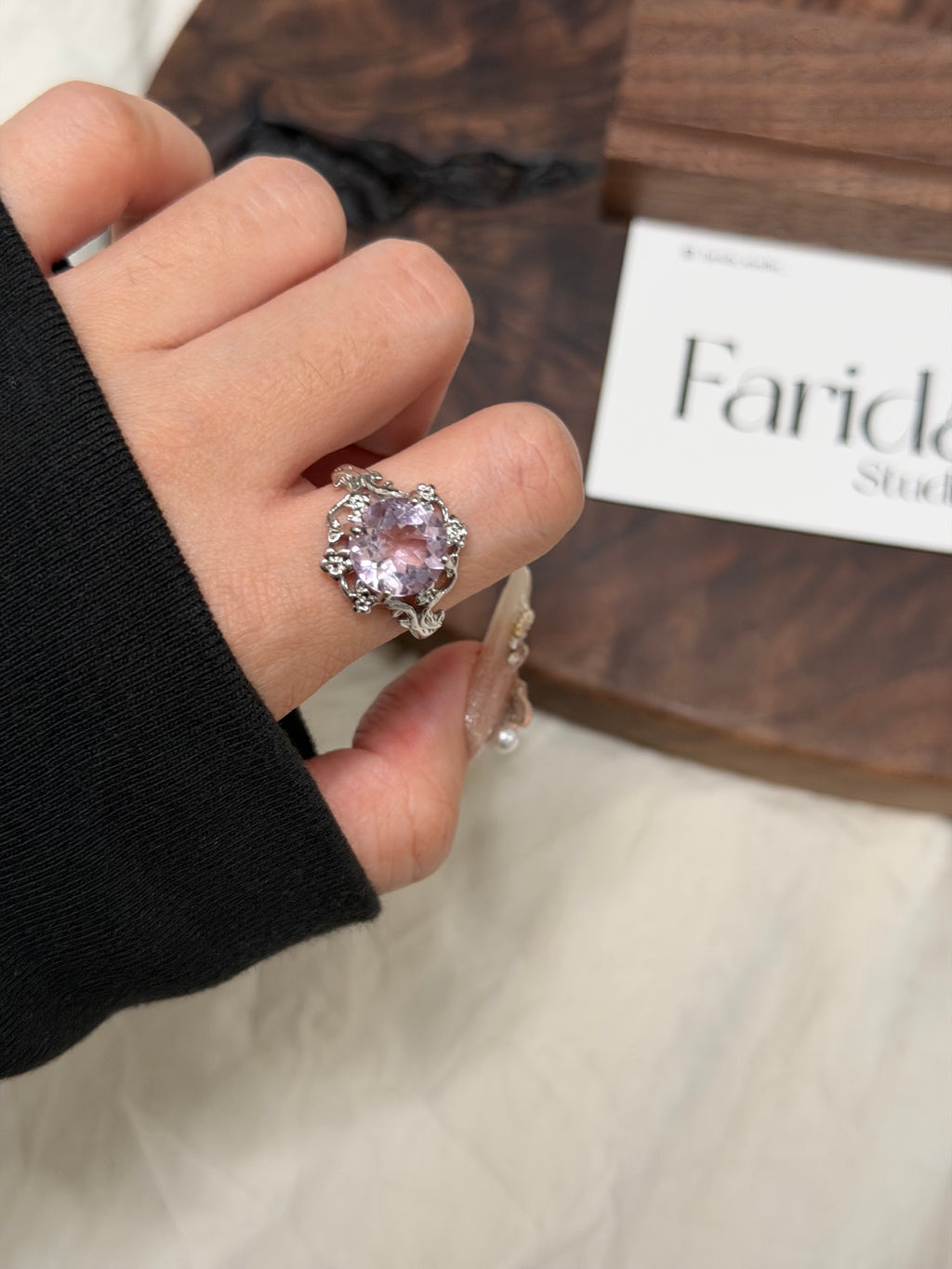 花托紫水晶戒指