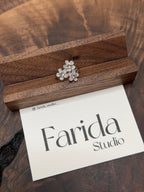 S925白水晶花花戒指