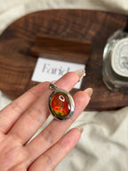 S925橢圓斑彩吊墜