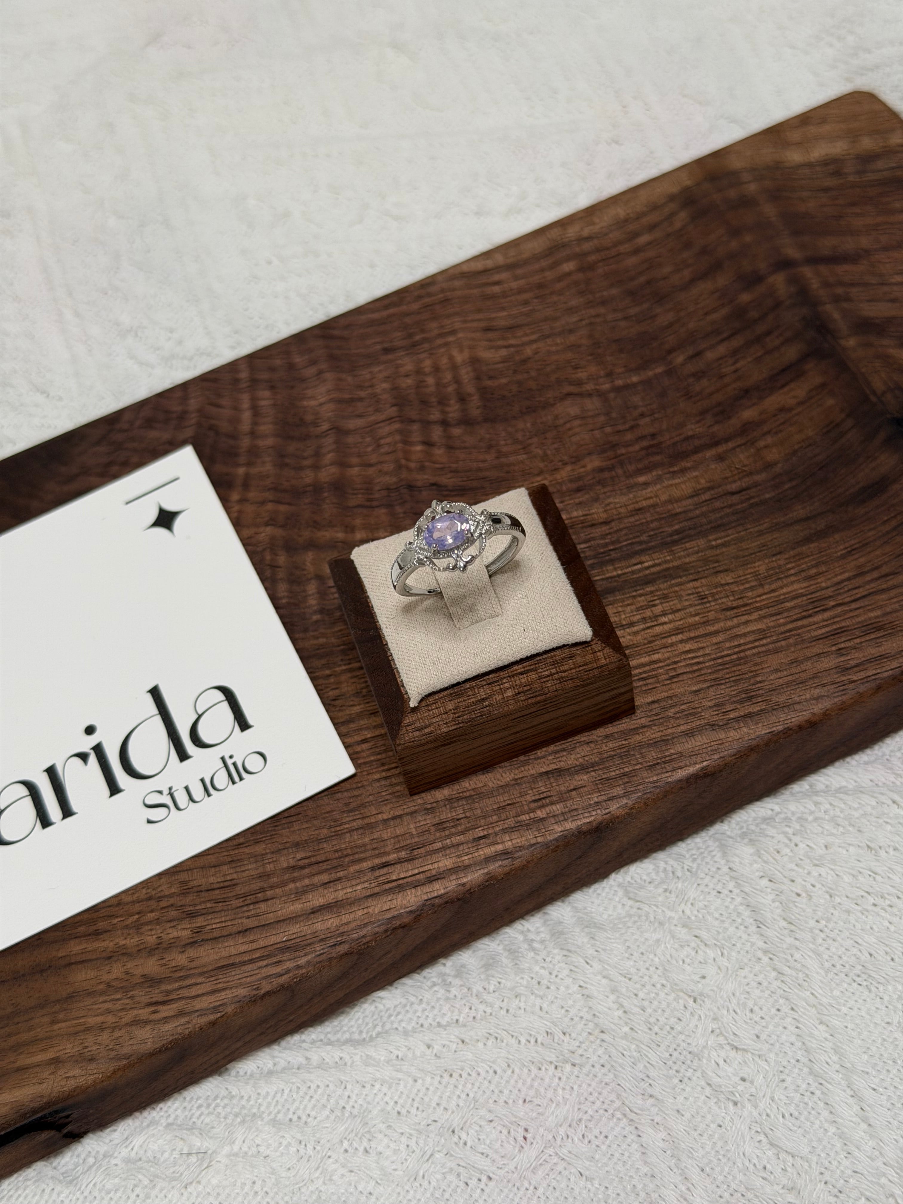 宮廷風紫玉晶戒指