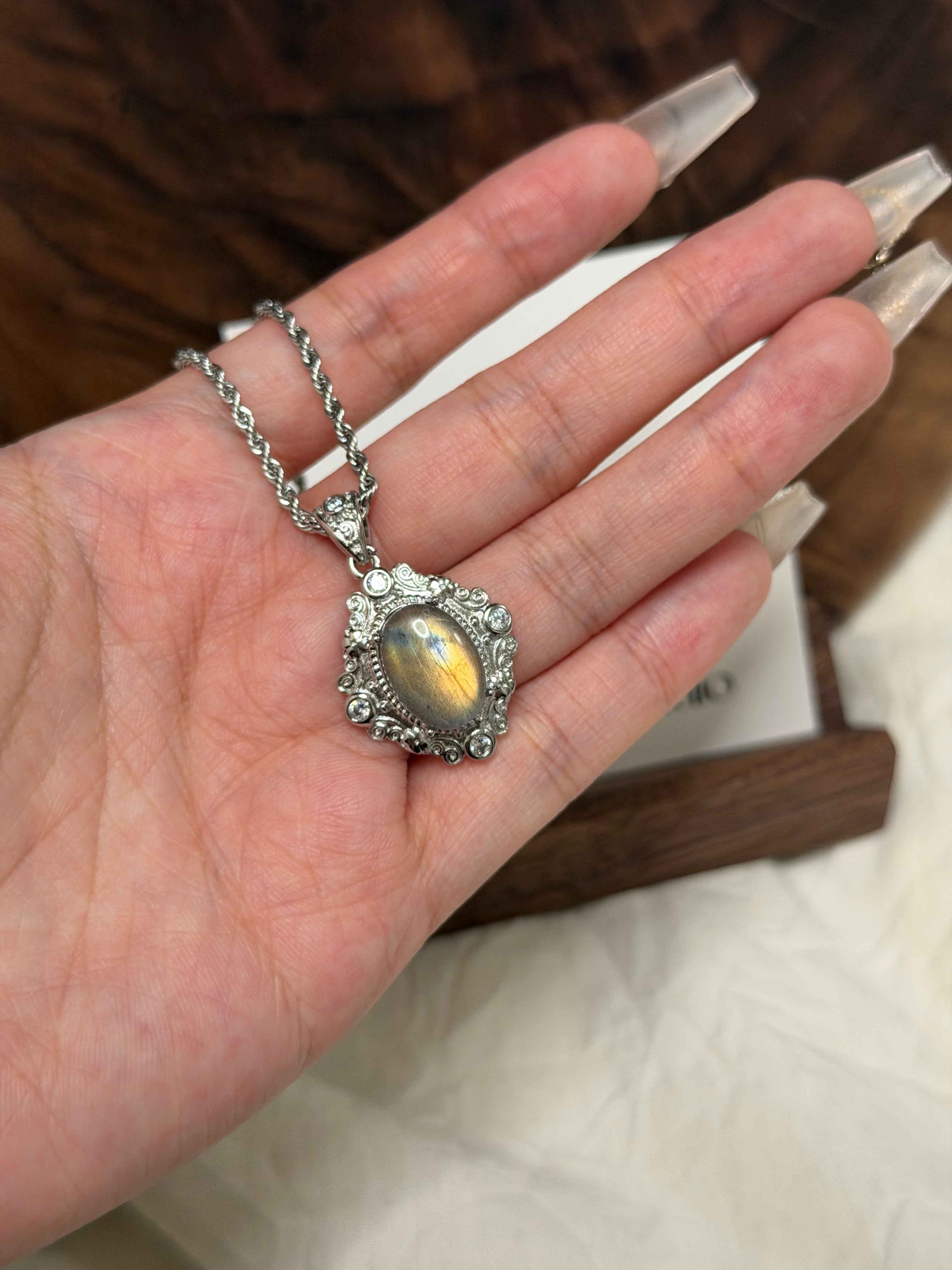 尼泊爾風拉長石吊墜