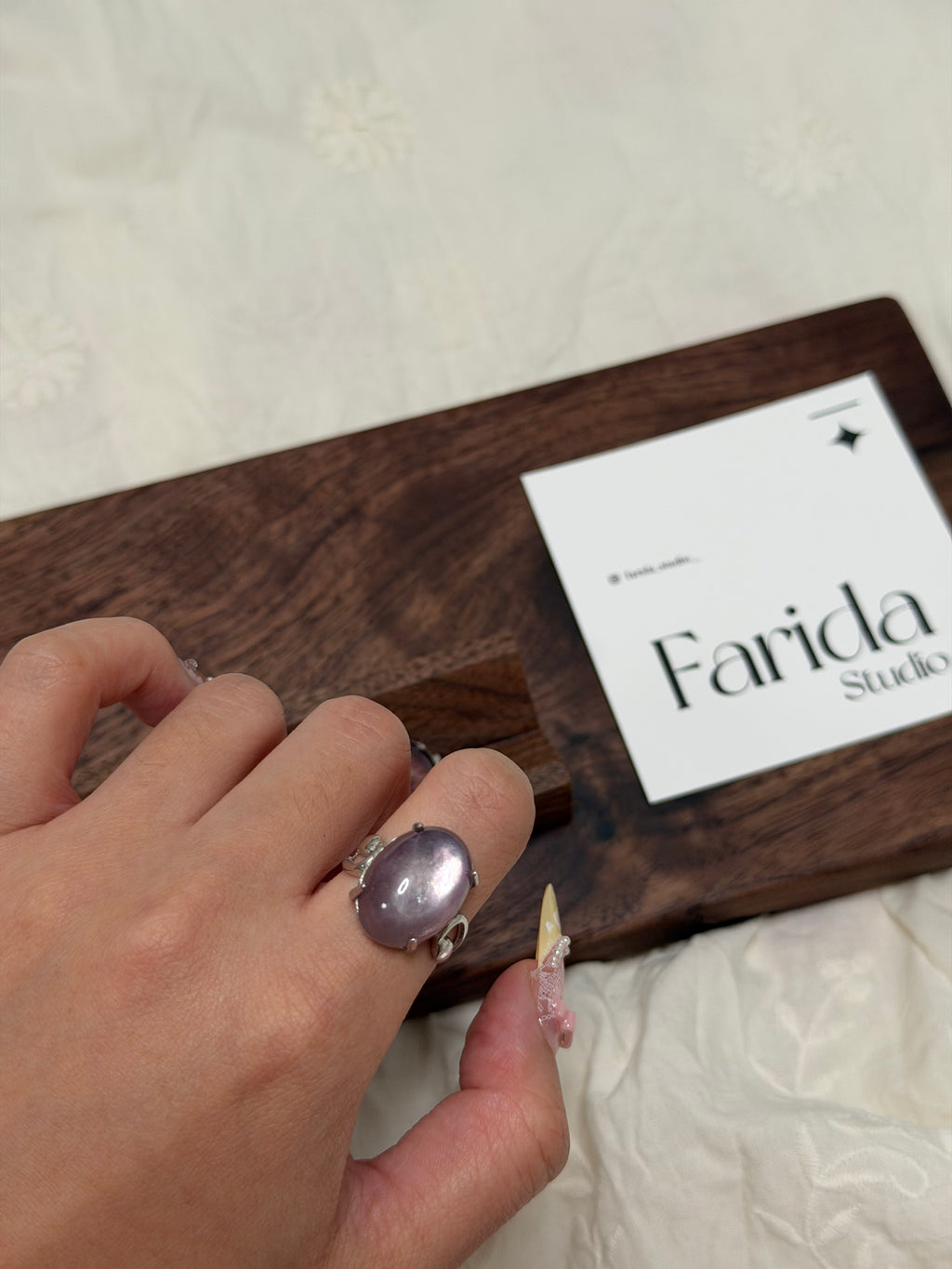 粉紫鋰雲母戒指