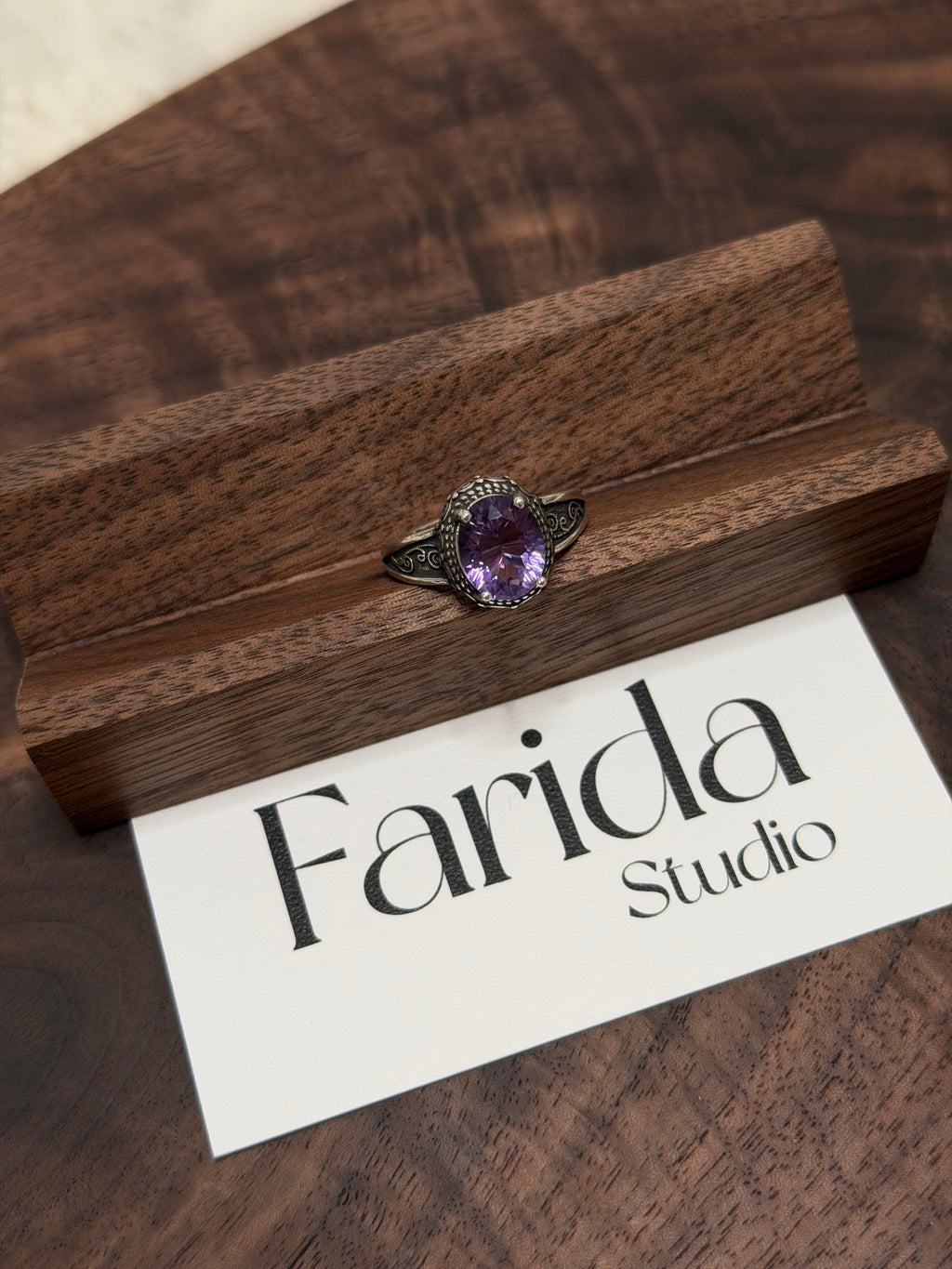 尼泊爾風紫水晶戒指