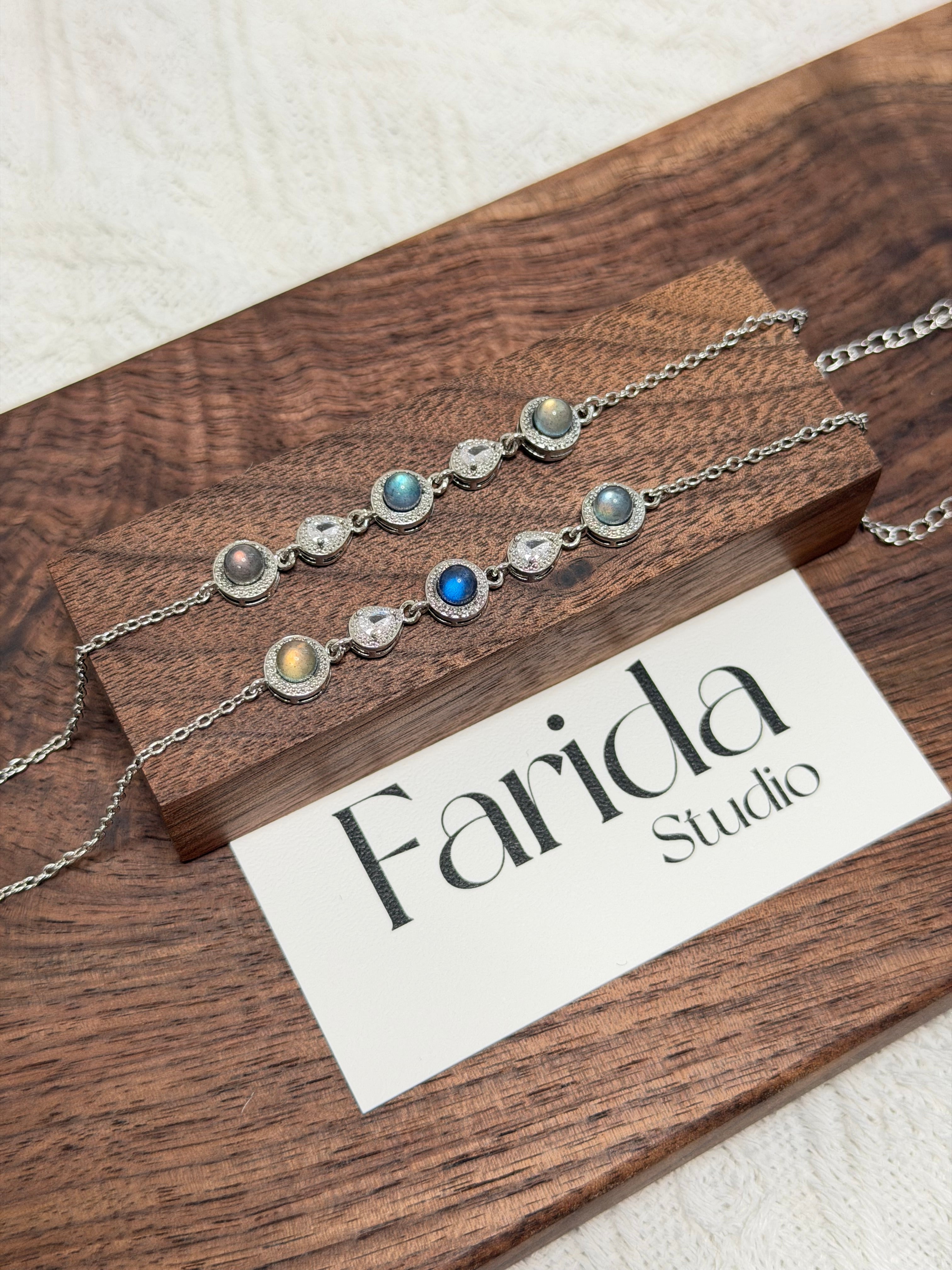 ✨ 月光流影灰拉長石手鏈✨