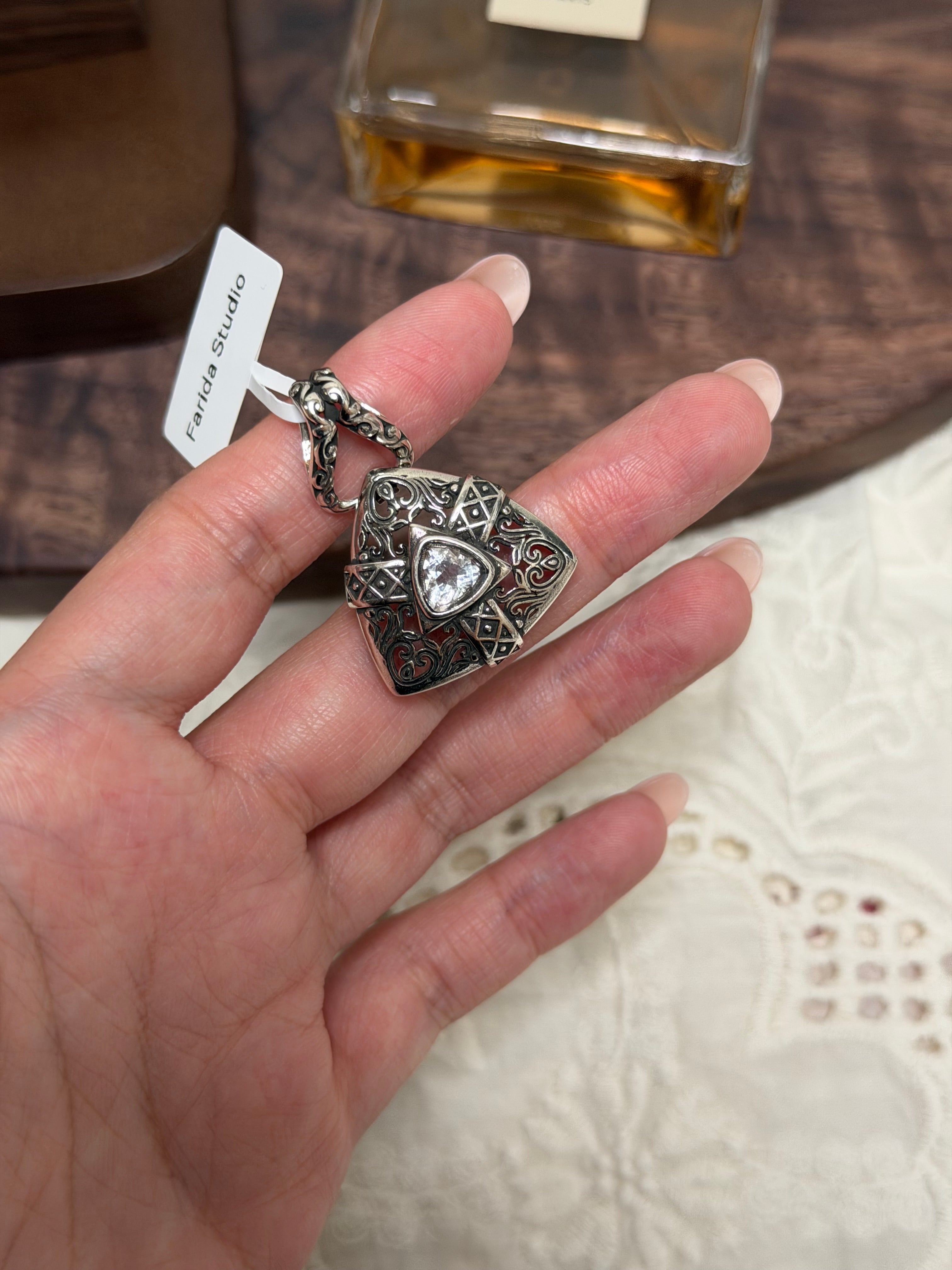 復古三角白水晶套裝