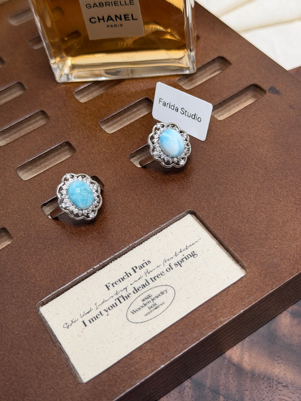 復古輕奢海紋石戒指