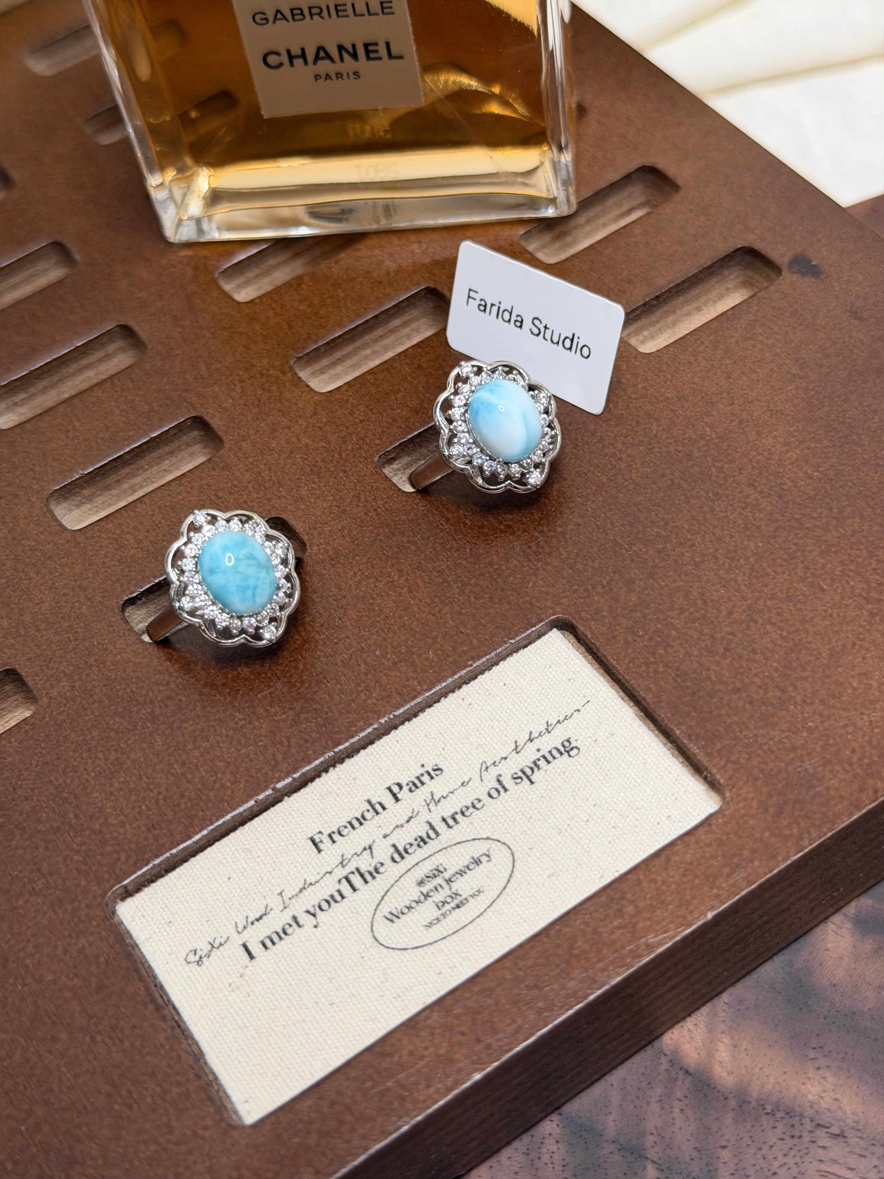 復古輕奢海紋石戒指