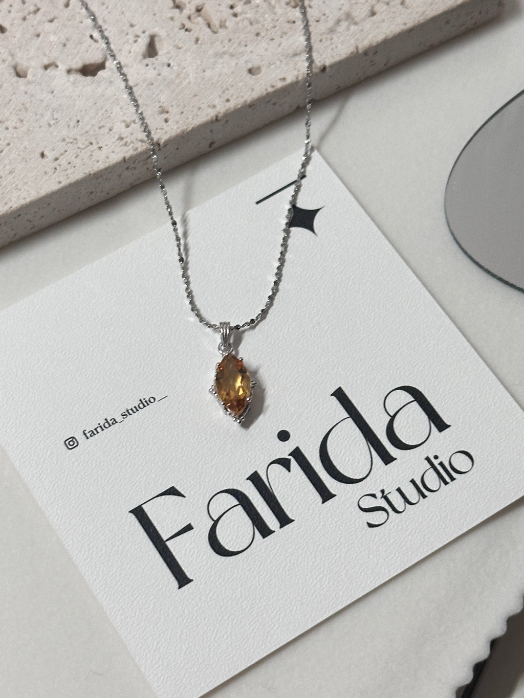 S925黃水晶馬眼吊墜