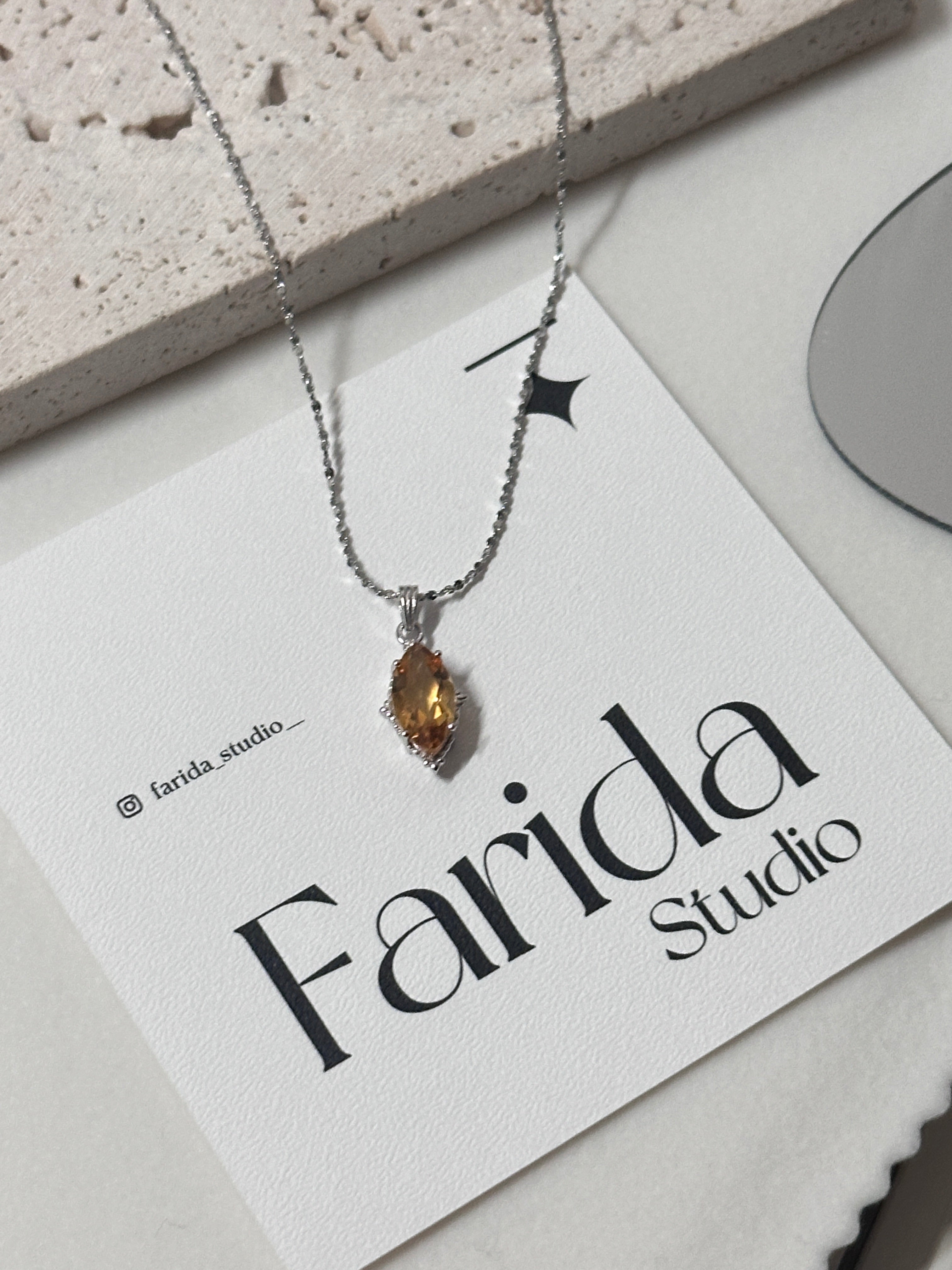 S925黃水晶馬眼吊墜