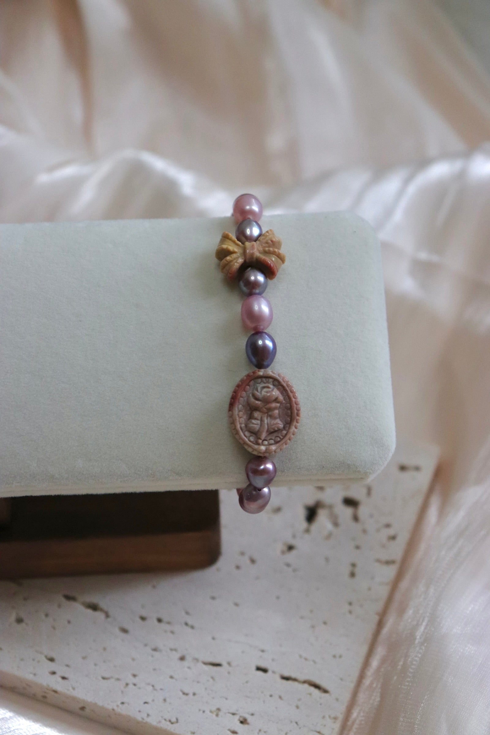 玫瑰日記——粉紫色珍珠手鏈