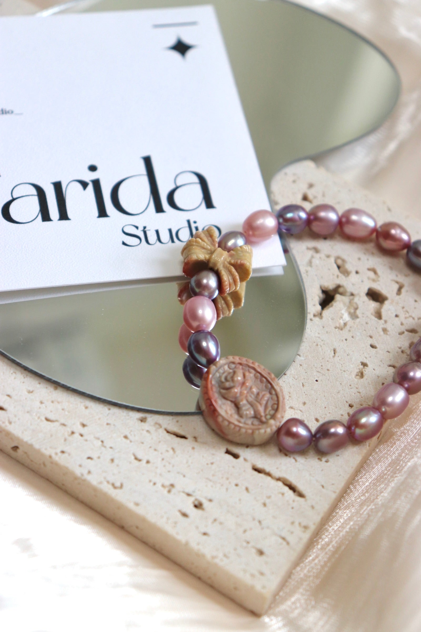 玫瑰日記——粉紫色珍珠手鏈