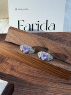 愛心紫玉晶鈦鋼戒指