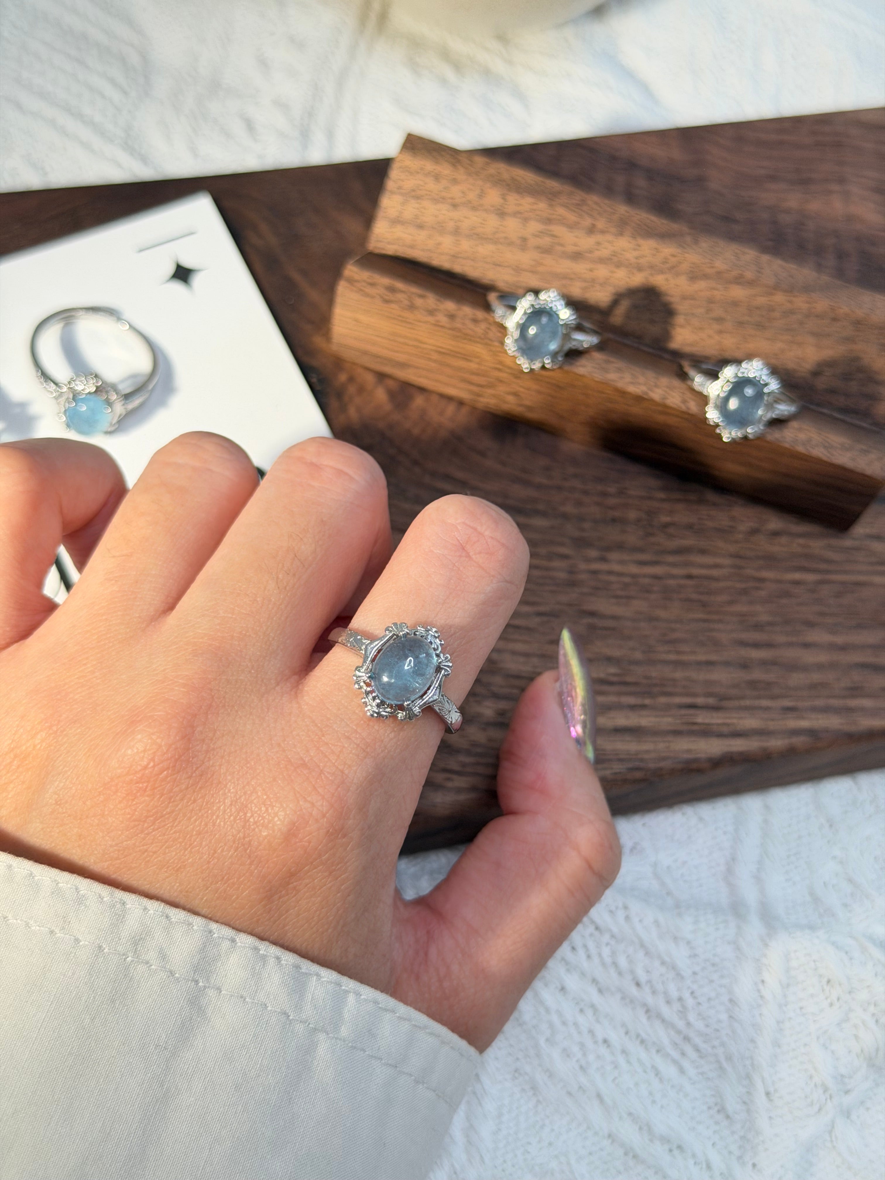 海藍寶鈦鋼戒指