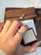 簡約款紫玉晶鈦鋼戒指