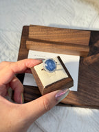 大貓眼藍晶鈦鋼戒指