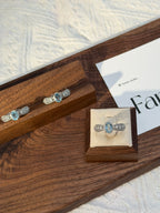 蕾絲藍托帕鈦鋼戒指