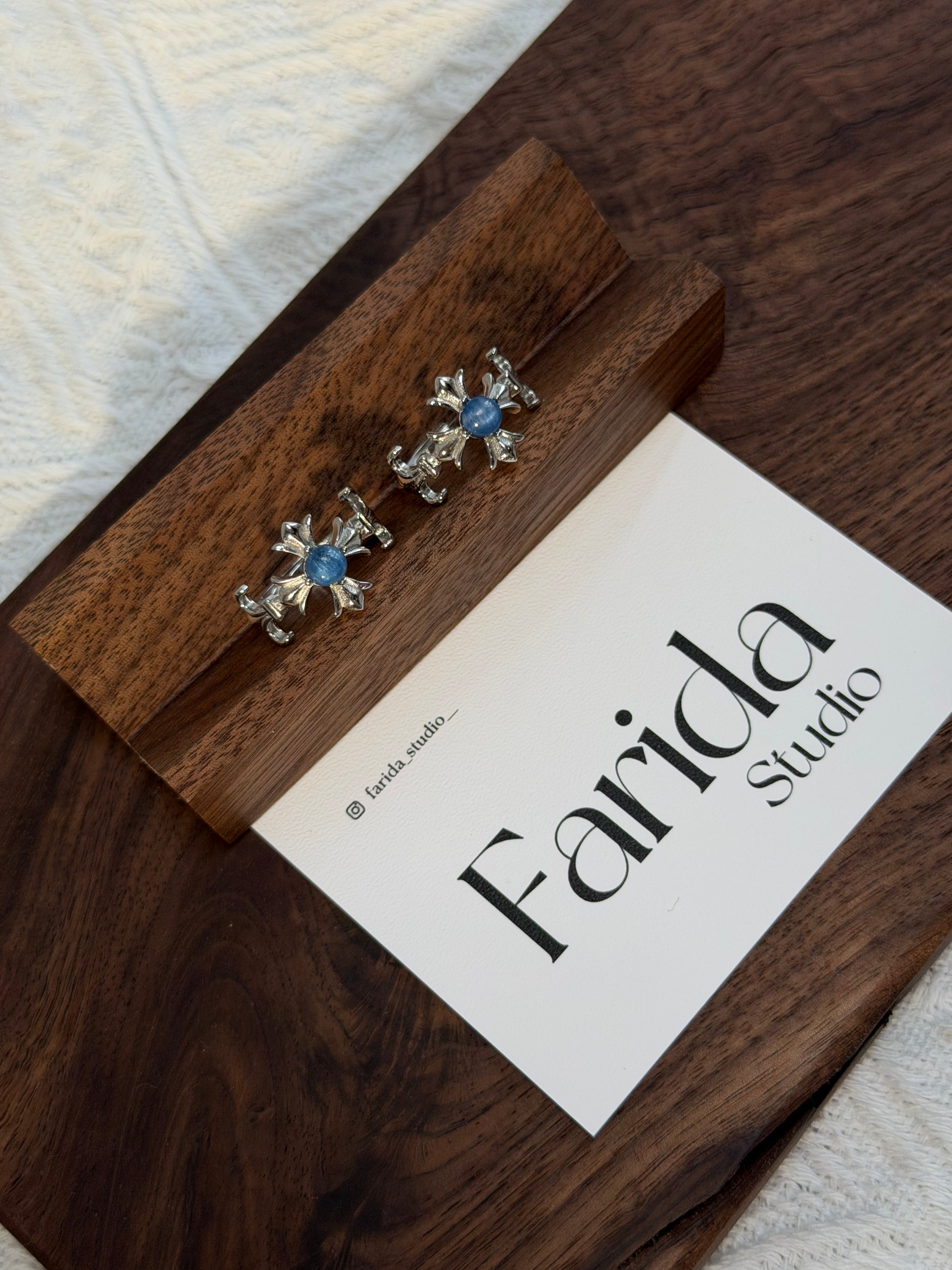 克羅星貓眼藍晶石鈦鋼戒指