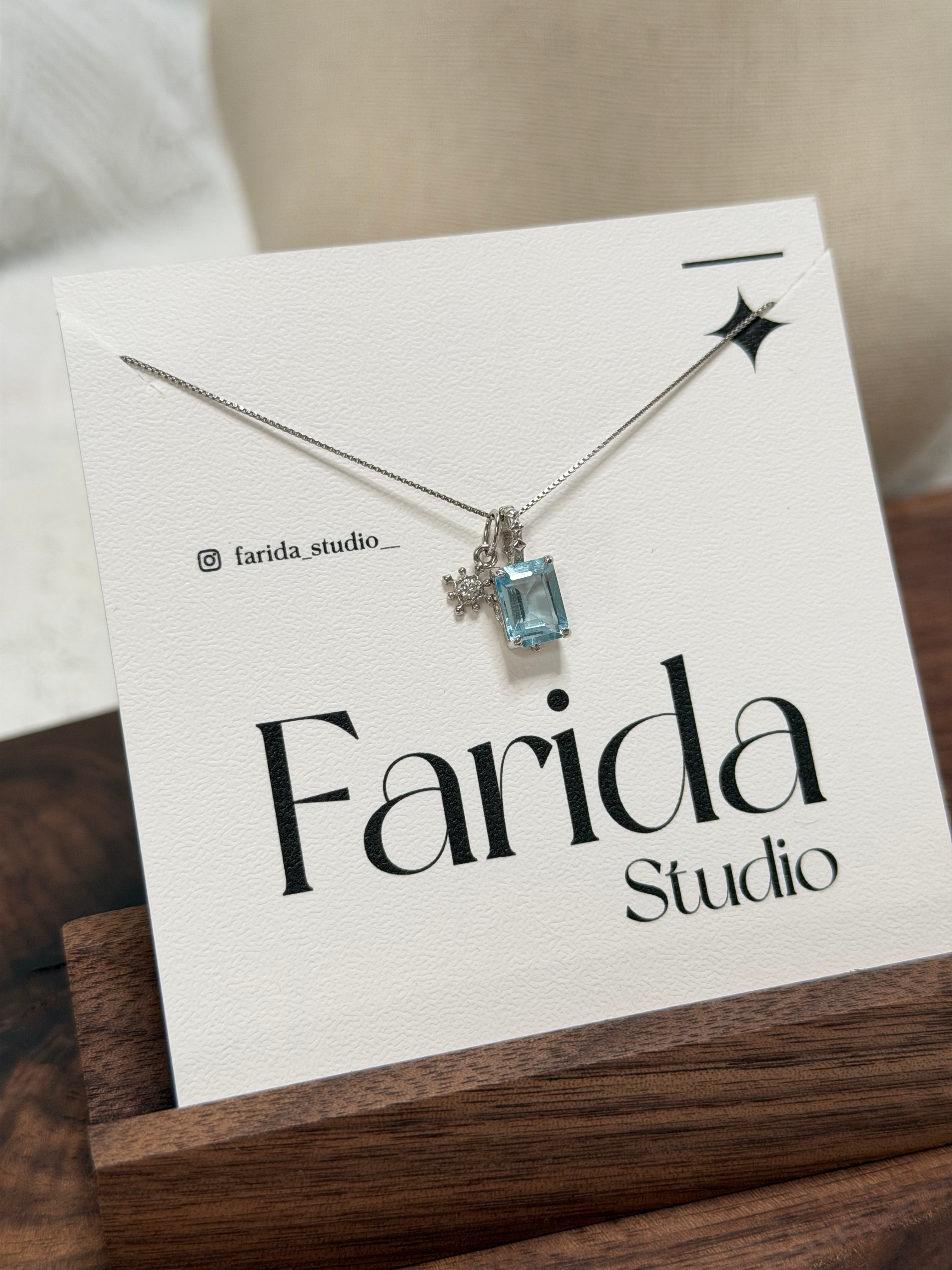 S925雪花藍托帕吊墜