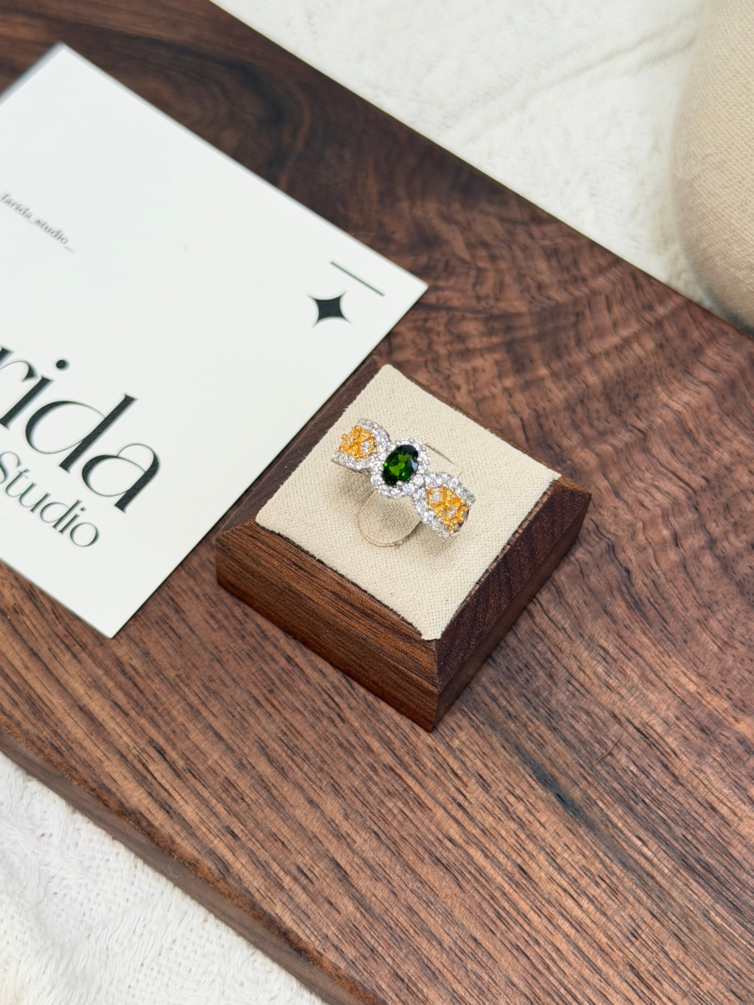 S925透輝石純銀戒指