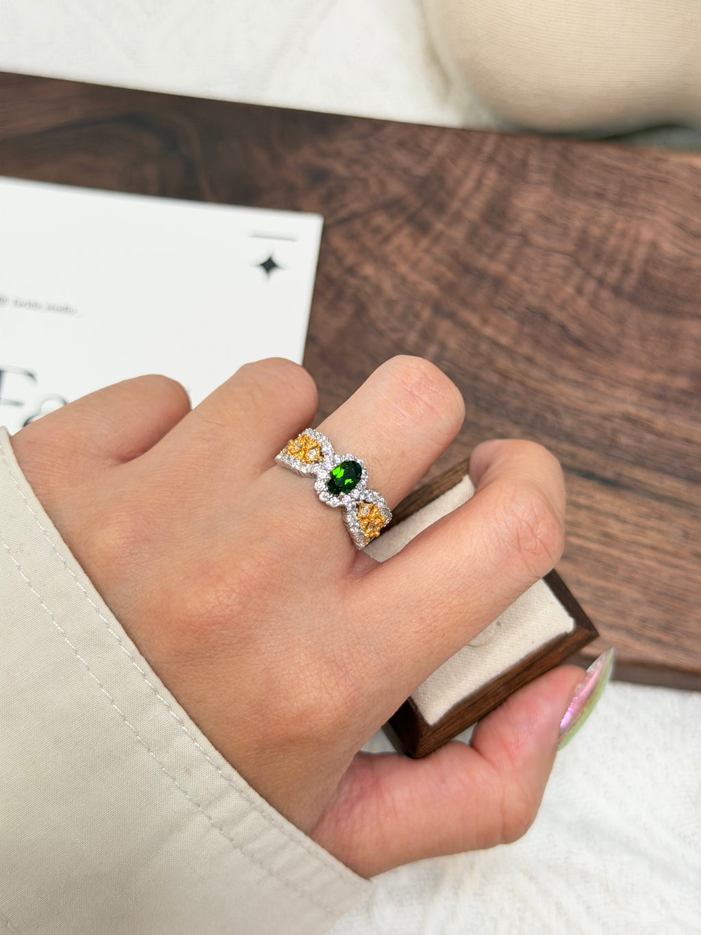 S925透輝石純銀戒指