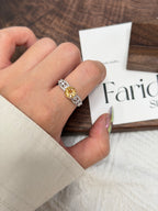 S925黃水晶純銀戒指