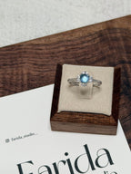 S925海藍寶小花戒指