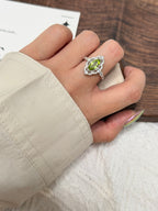 S925馬眼橄欖石戒指