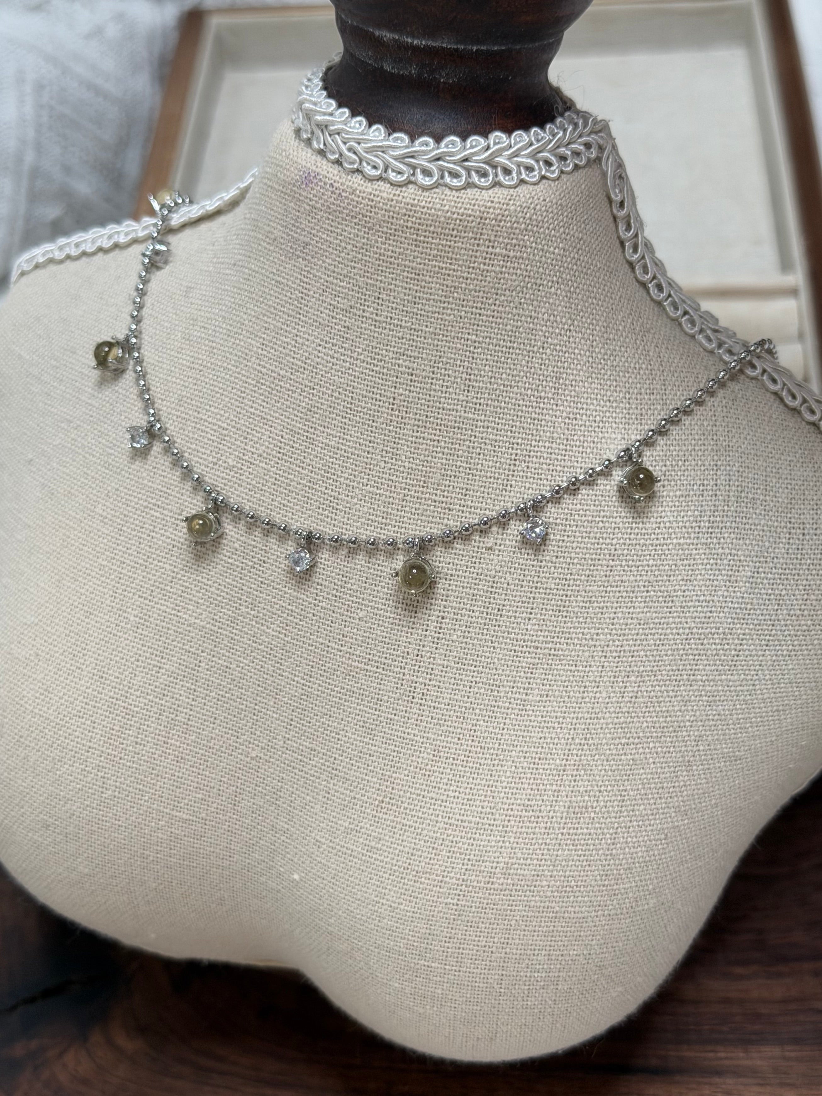 黃水晶波波頸鏈