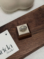 綠葡萄石鈦鋼戒指