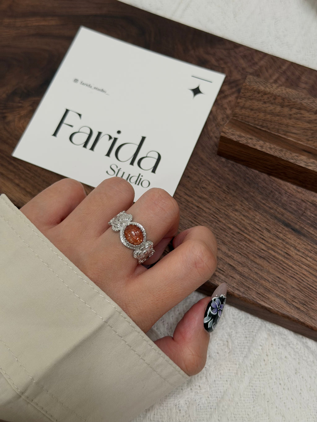 尼泊爾工藝金太陽戒指