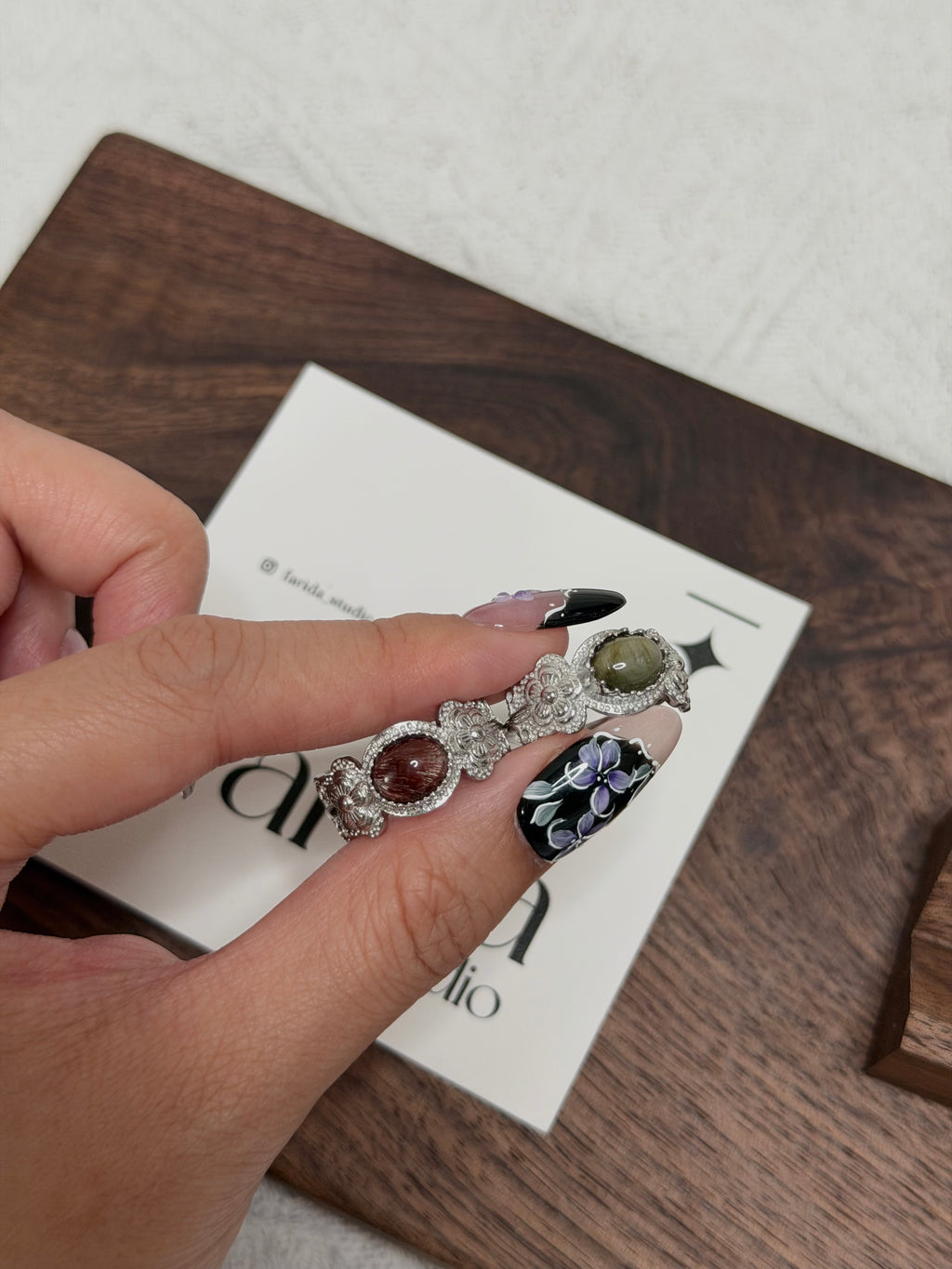 尼泊爾花花兔毛戒指