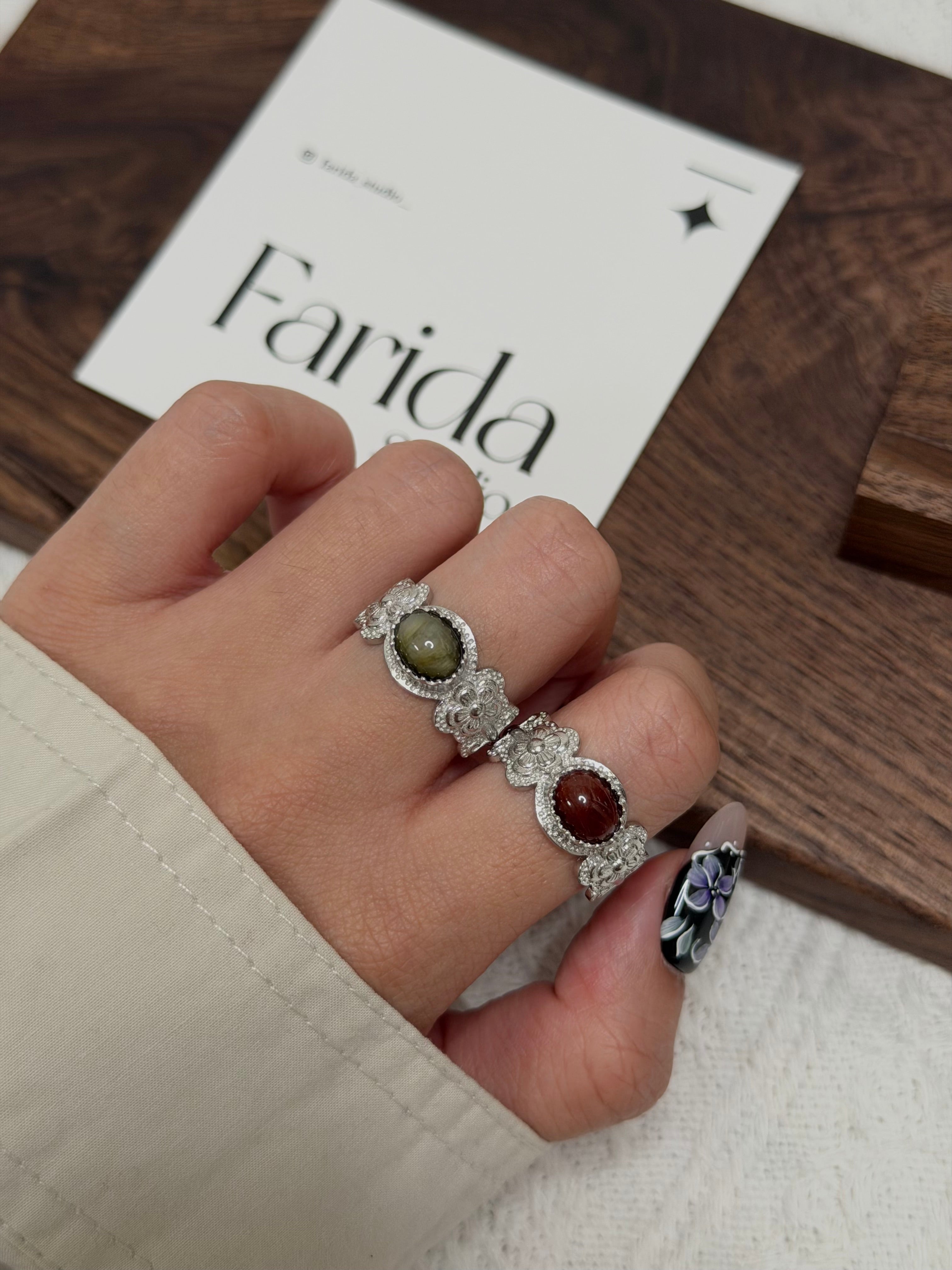 尼泊爾花花兔毛戒指