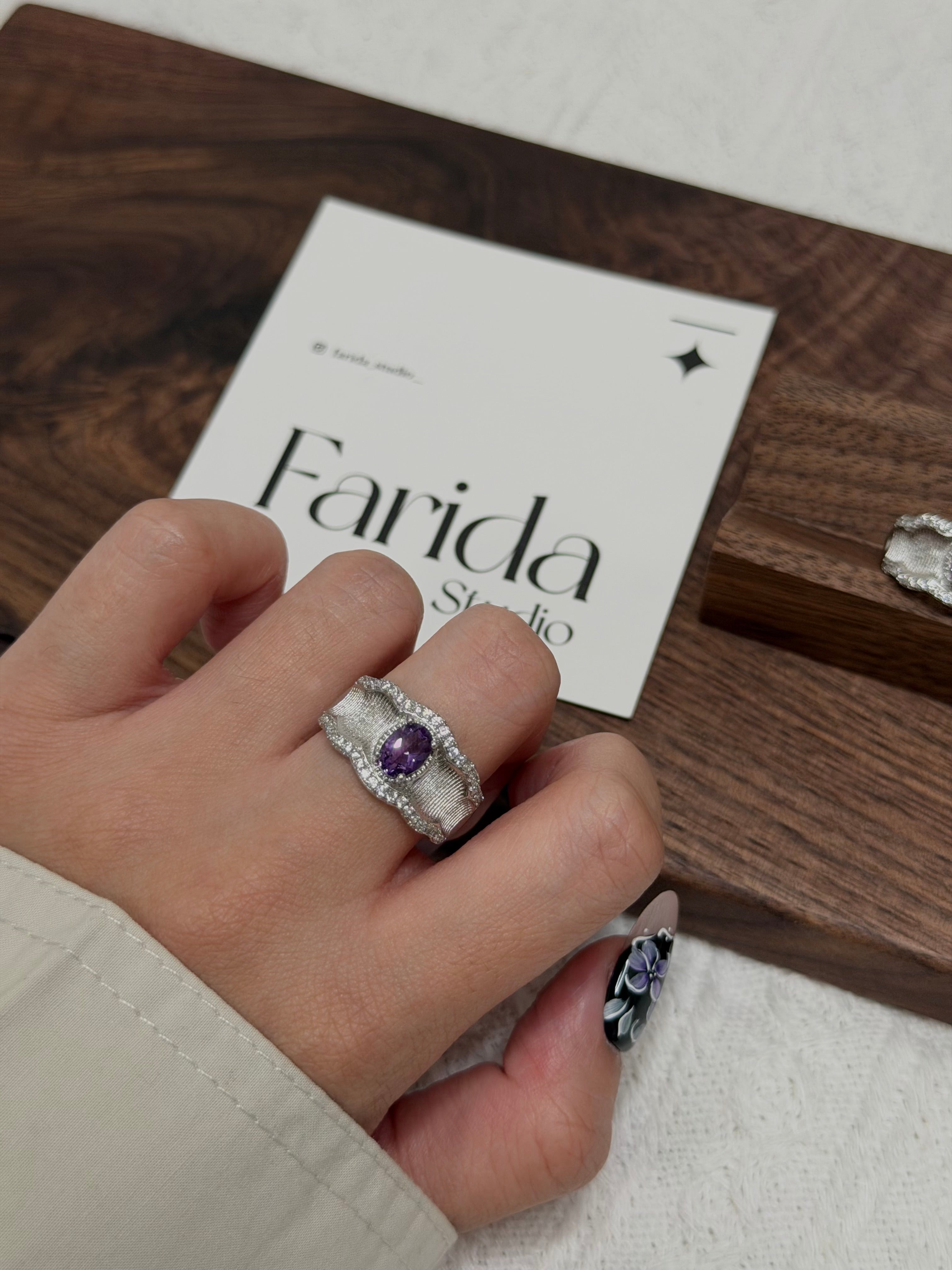 義大利風格紫水晶戒指